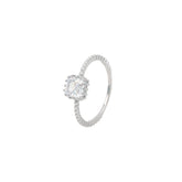Silver Square  Rope Design Ring